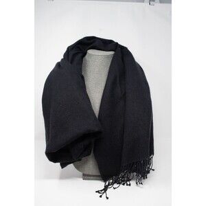 Black Scarf wrap shawl approx 67" X 84" large tassels